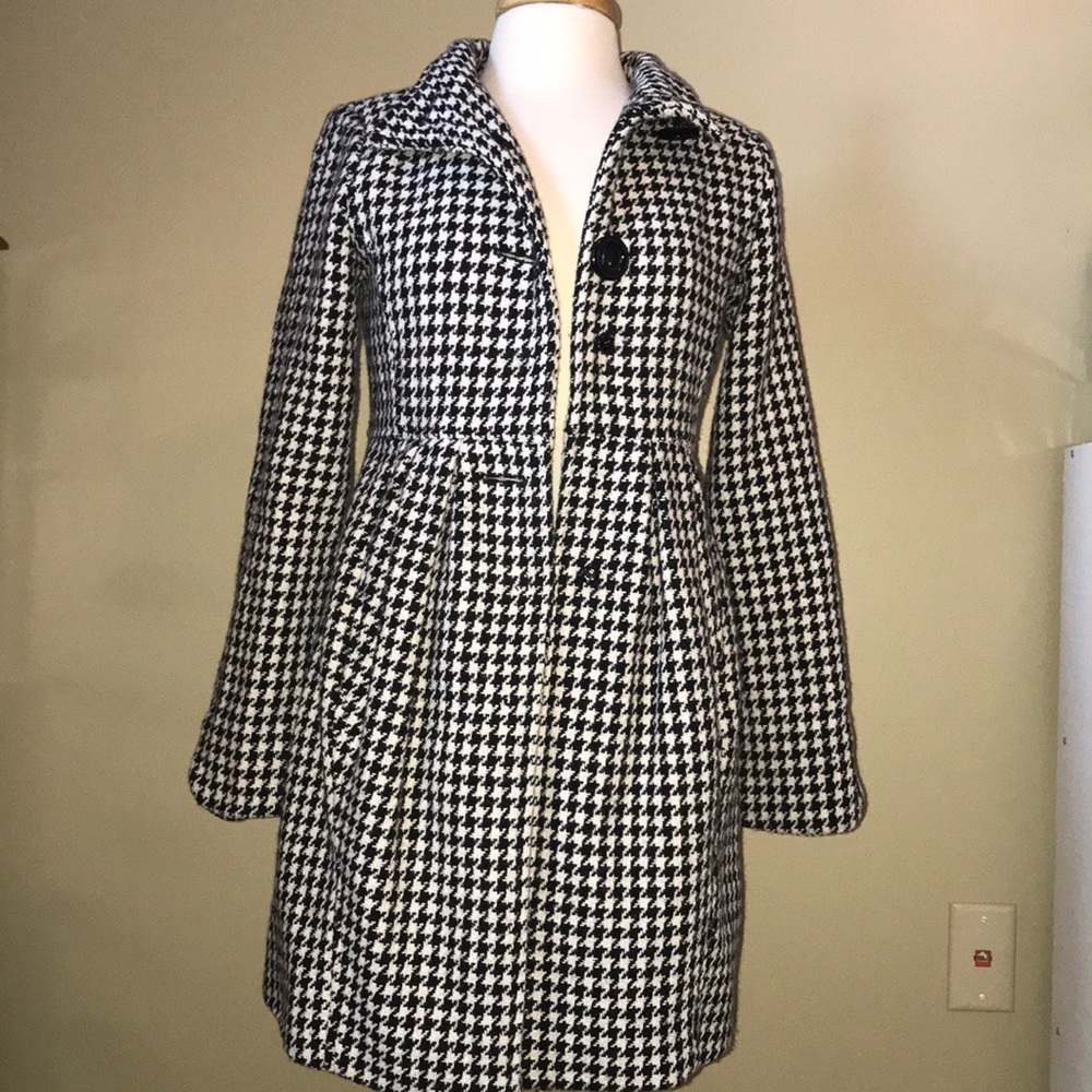 Bitten Houndstooth Coat Sz S